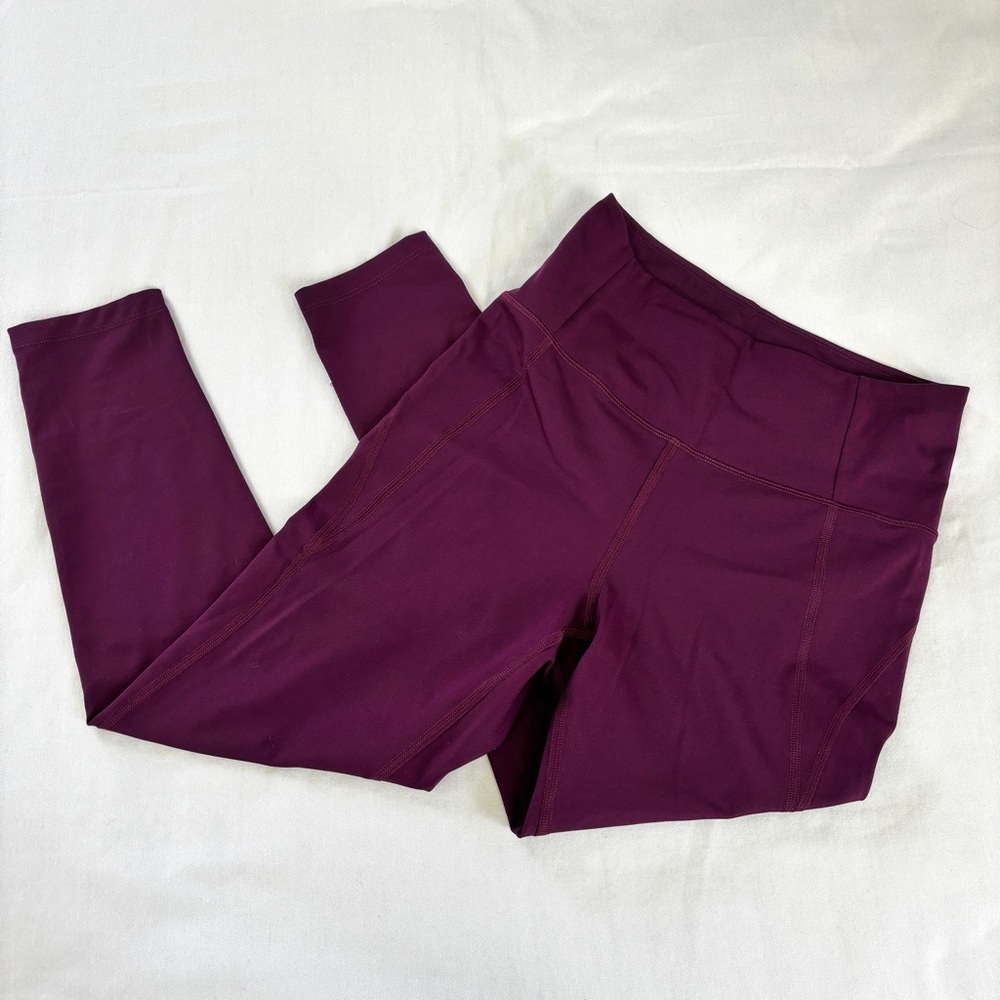 Girlfriend Collective Cropped Leggings Yoga Pants 4008 Burgundy Medium
